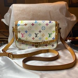 🙏🏼SOLD🙏🏼Louis Vuitton Multicolored Takashi Murakami cross body in Blanc